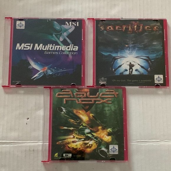 MSI Games Lot of 3 Sacrifice Aqua Nox MSI Multimedia Games Collection UNTESTED - Picture 1 of 13